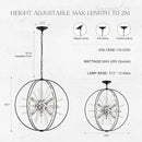 23.6" Black Chrome 12-Light Globe Sputnik Chandelier Modern Adjustable Hanging Ceiling Glass Tube Pendant Light Fixture for Entryway Foyer Staircase Dining Living Room Hallway by CozyNest Decor