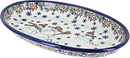 Blue Rose Polish Pottery Snowflake Friends Oval Platter by CozyNest Decor