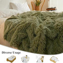 XeGe Luxury Faux Fur Blanket, Sage Green Soft Big Fluffy Throw, Shaggy Plush Decorative Couch Throw, Cute Furry Fuzzy Blanket for Bed Bedroom Living Room Sage Green, 60x90 by CozyNest Decor