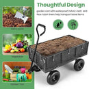 Homdox MAX 880LB Garden Cart, Heavy Duty Garden Wagon, Mesh Foldable Garden Cart, Pullable Gardens Wagon with 180° Rotating Handle, Collapsible Garden Carts for Yard Beach Farm, Black with Bag by GreenHaven Gardens