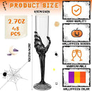 Bokon 48 Pcs Halloween Champagne Flutes Bulk Plastic Stemware Halloween Skeleton Hand Plastic Goblets Creepy Champagne Flute for Party Decoration(Black) by CozyNest Decor