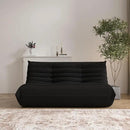Bean Bag Chair, Loveseat Fireside Chair Bean Bag Sofa Large Bean Bag Chair for Adults, 2 Seater Bean Bag Chairs for Teens with High Density Comfortable Foam, Bean Bag for Living Room, Bedroom (Black) by CozyNest Decor