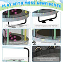 LAMERGE 55" 7-in-1 Round Trampoline for Kids Boys & Girls Ages 1-8, Indoor & Outdoor Trampoline for Fun, Adjustable Height Handrail ＆ Enclosed Safety Net ＆ Durable Designs for Toddlers Children by TinyTreasures Baby Boutique