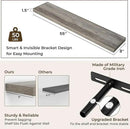 RICHFOCUS 55Inch Floating Shelves for Wall 1 Pack Shelves for Bedroom|Kitchen|Bathroom Wall Mounted Rustic Wood Floating Shelf with Invisible Brackets for Books|Storage|Decor, Grey by CozyNest Decor