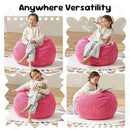 Hobestluk 2.5FT Bean Bag Chair Beanbags Small Bean Bag Chair with Filler Included Teardrop Bean Bag with Removable Cover for Bedroom Living Room (Small, Pink) by CozyNest Decor