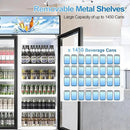 Tylza Commercial Refrigerator, Three Glass Door Display Beverage Fridge, 59.06 Cu Ft Upright Beverage Cooler Merchandiser with Replaceable Advertising Light Board, Rebound Door, Fast Cooling by CozyNest Decor