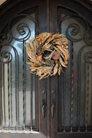 Admired By Nature Pumpkin Wheat Berry Corn Husk Wreath - 24" Artificial Hanging Wreath for Home Decor, Offices, Weddings, Events, Parties, Thanksgiving by CozyNest Decor