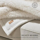 Luxury Faux Fur Throw Blanket, Soft Fluffy Faux Mink Blankets for Bed, Couch, Sofa, Thick Cozy Plush Warm Fur Throws with Reversible Velvet, Ivory Mink, 50"x60" by CozyNest Decor