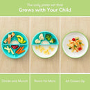 Omie® Easy Scoop Plates for Kids | Unique Design Helps Food Fall into the Spoon, Not on the Table | Made from Plants | 3 Plates + 2 Silicone Dividers | Green by TinyTreasures Baby Boutique