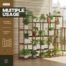 Bamworld Large Plant Stand Indoor Plant Shelf Outdoor Tall Wood Plant Holder for Living Room Multiple Plants Patio Balcony Garden 17 Pots by GreenHaven Gardens