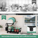 MOUKABAL Dish Drying Rack, 2 Tier Dish Rack, Large Dish Racks for Kitchen Counter, Dish Drainer with Removable Utensil Holder, Drainboard (Black) by CozyNest Decor
