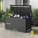 Mars Villa 150 Gallon Outdoor Storage Box Waterproof, Large Resin Deck Box for Outdoor Patio Furniture Cushions, Pool Supplies, Garden Tools, with Hydraulic Hinge, UV-Resistant and Weatherproof, Black by GreenHaven Gardens