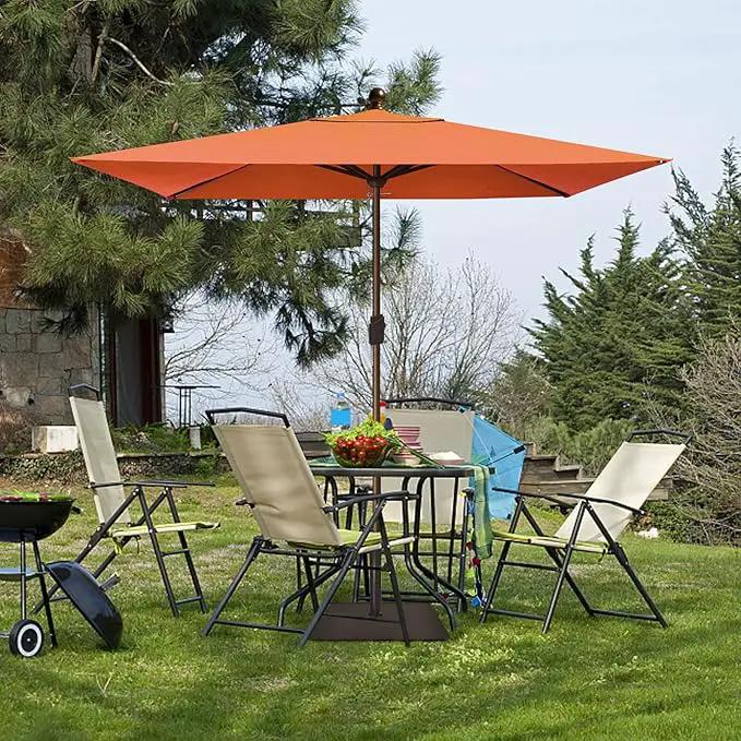 EliteShade USA 10-Year-Non-Fading 6.5x10Ft Rectangular Market Umbrella Patio Umbrella Outdoor Table Umbrella with Ventilation（Rust）, photo 8 of 9