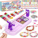 Friendship Bracelet Making Kit, Arts and Crafts Loom Bracelet Maker for Kids, Jewelry String Making supplies with 3 Thread Styles & 6 Bead Types, Christmas Birthday Gifts for Girls Ages 6 7 8 9 10+ by TinyTreasures Baby Boutique