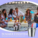 Amyhill 8 Pack Stainless Steel Ice Bucket 5.3 Quart/ 5 Liter with Handle Large Insulated Champagne Buckets Beer Bucket for Cocktail Bar Wine Parties Chilling Wine Champagne Home(Silver) by CozyNest Decor