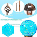 Garden Solar Lights, Decorative LED Honeycomb Glass Ball Garden Stake, Glass and Metal Outdoor Decoration, 4 x 31 Inch (Light Blue) by CozyNest Decor