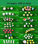 100 Pcs Mini Resin Animals Figures, Mixed Tiny Plastic Animals Figurines to Hide Miniature Fairy Garden Decorations Accessories by GreenHaven Gardens