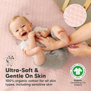 Waterproof Crib Mattress Protector Cover Fitted - 2-Pack Quiet Baby Crib Mattress Pad Sheets, 52" x 28" Soft Quilted Cotton Baby Sheet, Machine Washable, Easy Fit, Durable (Mist Rose/Mavy) by TinyTreasures Baby Boutique