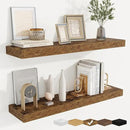 fuqing Floating Shelves for Wall, Bathroom Shelf Wall Mounted for Storage, Shelves with Invisible Bracket for Bedroom, Kitchen, Living Room, Farmhouse Small Book Shelf, 32 Inch Set of 2, Rustic Brown by CozyNest Decor