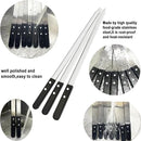 23.6 Inch Long Kabob Skewers, 0.91 Inch Wide, Stainless Steel with Black Wood Handle, 7 Pack by GreenHaven Gardens