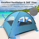 WhiteFang Beach Tent Anti-UV Portable Sun Shade Shelter for 3/4/6/8 Person, Extendable Floor with 3 Ventilating Mesh Windows Plus Carrying Bag, Stakes and Guy Lines by TinyTreasures Baby Boutique