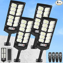 4-Pack Solar Street Lights Outdoor, 13000LM 6500K Waterproof LED Solar Flood Lights with Motion Sensor, Dusk to Dawn Solar-Powered Light for Outside, Security Lights for Parking Lot Yard Driveway by GreenHaven Gardens