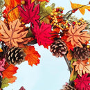 Fall Wreaths for Front Door, 24" Autumn Wreath with Berry Wood Maple Leaves and Pine Cones, Orange Thanksgiving Wreath for Outside Indoor Wall Window Home Festival Decor by CozyNest Decor