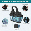 WORKPRO Garden Tool Bag, 9 Pockets Gardening Bag, Heavy Duty Oxford Garden Tote Caddy (Tools NOT Included), 12" x 12" x 6" (Floral Blue) by GreenHaven Gardens