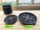 Plastic Plant Saucer Stand,4-Pack 14 inch, Elevated Plant Saucer Self-Watering Fabric Pot Base, Use Nonwoven Grow Bags, Plant Saucers Flower Pot Tray for Indoor-Outdoo and Grow Tents Greenhouses by GreenHaven Gardens