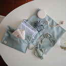 mushie Water Resistant Wet Bags | Large & Small Reusable Storage Bag for Baby Items and Travel | Zippered Pockets with Handle | Machine Washable, Set of 2 (Olive Check) by TinyTreasures Baby Boutique