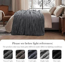 Amélie Home Faux Fur Throw Blanket for Couch, Ultra Cozy Fuzzy Fluffy Fur Luxurious Soft Striped Plush Gift Blankets for Family Sofa Chair Bed Living Room Bedroom, 60"x80", Ionic Wolf Gray by CozyNest Decor
