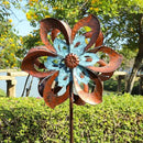 Garden Wind Spinner,Flower Wind Spinner,Outdoor Metal Wind Sculpture & Spinner Large 23 inch Dia 84 inch Height Kinetic Windmill for Garden Yard by CozyNest Decor