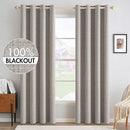 MIULEE 100% Blackout Linen Textured Curtains for Bedroom Solid Thermal Insulated Warm Taupe Grommet Room Darkening Curtains & Drapes Luxury Decor for Living Room Nursery 52 x 84 Inch (2 Panels) by TinyTreasures Baby Boutique