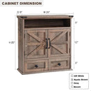 Bathroom Wall Cabinet, Farmhouse 24" Wide Medicine Cabinet with Drawer, Adjustable Shelf, Double Barn Doors, Storage Cabinets for Bathroom, Kitchen, Living Room, Rustic Brown by CozyNest Decor