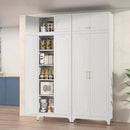Wall Cabinet with Doors, Small Hanging Cabinet for Kitchen Pantry, Metal Overhead Cabinets for Dining, Living Room, Bathroom, 16" D x 32" W x 15" H, White, Assembly Required by CozyNest Decor