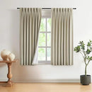 Vision Home Sand Pinch Pleated Full Blackout Curtains Linen Blended Room Darkening Window Curtains 72 inch for Living Room Bedroom Thermal Insulated Pinch Pleat Drapes with Hooks 2 Panel 40" Wx72 L by CozyNest Decor