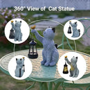 Solar Cat Garden Statue Outdoor Decor, Cat Sculpture with Lantern and Butterfly for Yard Lawn Patio Balcony, Birthday Housewarming Gifts for Mom, Grandma, Women, 9.4 inch, Resin by CozyNest Decor