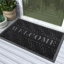 Yimobra Welcome Mat Outdoor Indoor, All-Season Waterproof Front Door Mat Outside Entrance, All-Weather Heavy Duty Non-Slip Doormat, Low Profile Porch Patio Entrance Mats, 36x24, Black by CozyNest Decor
