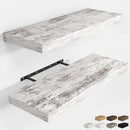 RICHFOCUS 31.5Inch Floating Shelves for Wall 2 Pack Shelves for Bedroom|Kitchen|Bathroom Wall Mounted Rustic Distressed Wood Floating Shelf with Invisible Brackets for Books|Storage|Decor, Rustic by CozyNest Decor