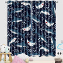 Cartoon Shark Blackout Curtain Panels Curtains Blue Curtains for Boys Bedroom Grommet Top Window Treatment 2 Panels Drapes Kids Room Decor Navy Blue Curtains 84 Inch Length, 82''x84'' by TinyTreasures Baby Boutique