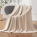 MIULEE Beige Super Soft Throw Blanket for Bed, Twin Size Cozy Fluffy Warm Blankets Knit Blankets for Couch, Sofa, Chair, Living Room, Camping, Picnic, 60 x 80 inch by CozyNest Decor