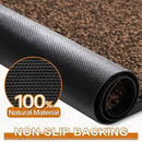 Mibao Front Door Mat, Dirt Trapper Welcome Mat for Outdoor Indoor, Non-Slip Waterproof Doormat, Durable Machine Washable Low Profile Entry Rug for Back Door Outside Patio Porch, 36" x 24", Brown by CozyNest Decor