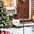 TERESA'S COLLECTIONS Outdoor Christmas Decorations for House, 36'' Snowman Glass Solar Lantern Stake with Black Cardinal Hat, Xmas Solar Christmas Lights for Garden Party Decor by GreenHaven Gardens