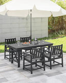 HDPE Patio Dining Set, 5-Piece Outdoor Table and Chairs with Umbrella Hole, Modern Outdoor Dining Set for 4, HDPE Outdoor Patio Furniture Dining Sets for Deck, Poolside, Porch, Obsidian by CozyNest Decor