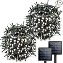 YIQU White Extra-Long 2-Pack Each 72ft 200 LED Solar String Lights Outdoor, Waterproof Green Wire 8 Lighting Modes Solar Christmas Lights for Garden Patio Tree Party Wedding Decorations (Cool White) by GreenHaven Gardens
