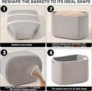 Storage Baskets for Organizing Shelves, Woven Cotton Rope Bins for Baby Nursery Organization, Book Toy Towel Organizer, 15"x11"x9.5", 3 Packs, Grey by TinyTreasures Baby Boutique