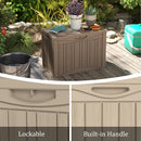 50 Gallon Lockable Resin Deck Box, Waterproof & UV-Resistant Outdoor Storage Box for Outdoor Cushion Storage, Garden Tools & Pool Accessories Storage, Gray by CozyNest Decor