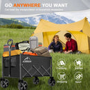 Collapsible Folding Wagon Cart, 350LBS Utility Large Capacity Cart Foldable Wagon with All Terrain Wheels, Grocery Wagons Carts for Garden Shopping Sports Camping, Black by GreenHaven Gardens