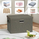 Large 17" 36 Quart Collapsible Stackable Storage Bins with Lids, 3 Packs Dark green Foldable Fabric Closet Storage Boxes with Lids, Heavy-duty Linen Cube Baskets(17x12x11) by TinyTreasures Baby Boutique