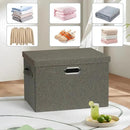 Large 17" 36 Quart Collapsible Stackable Storage Bins with Lids, 3 Packs Dark green Foldable Fabric Closet Storage Boxes with Lids, Heavy-duty Linen Cube Baskets(17x12x11) by CozyNest Decor